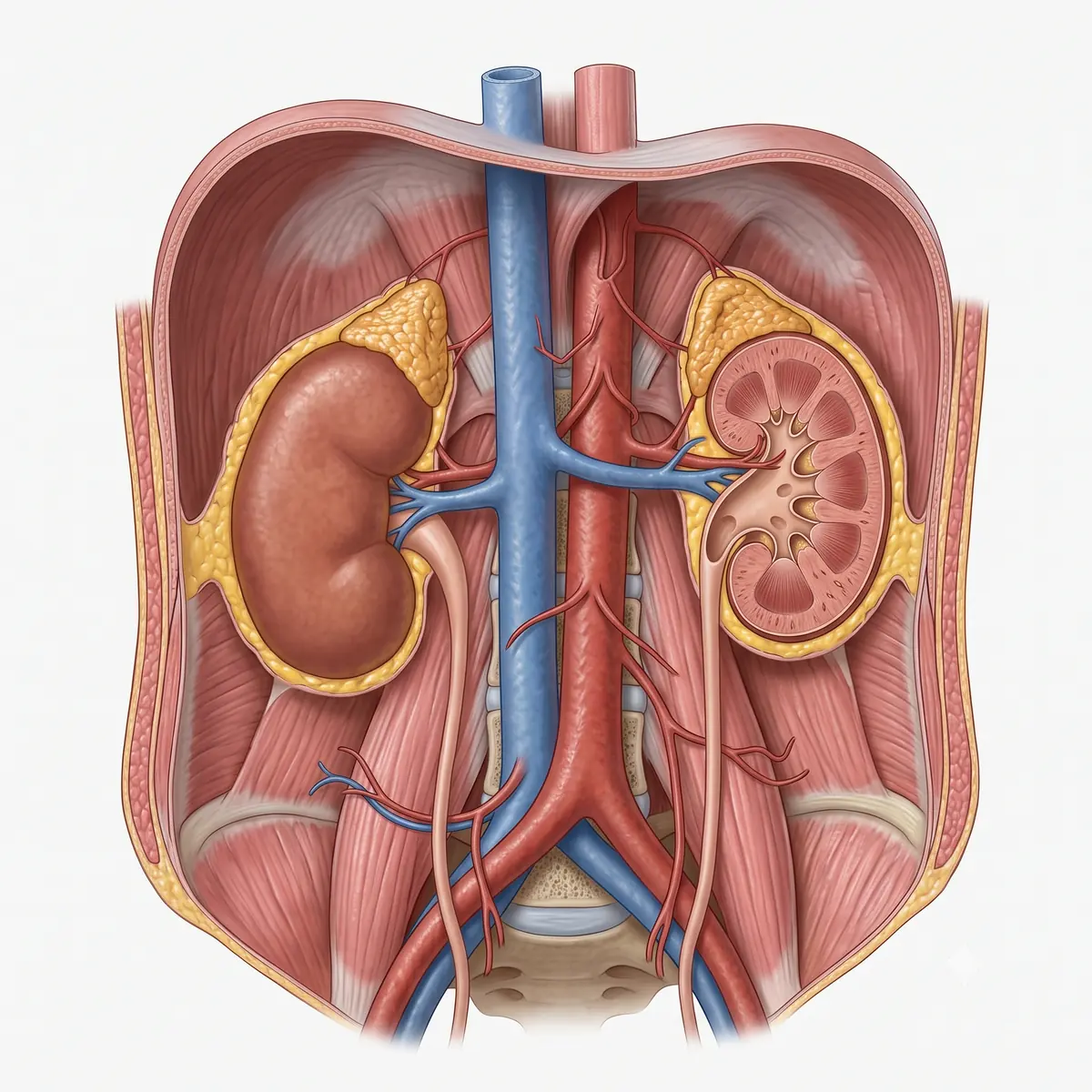 Anatomia do retroperitônio: rins, adrenais, aorta e veia cava inferior
